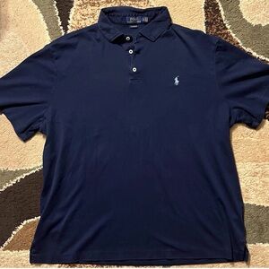 Ralph Lauren Navy Blue Short-Sleeve Polo with Light Blue Pony